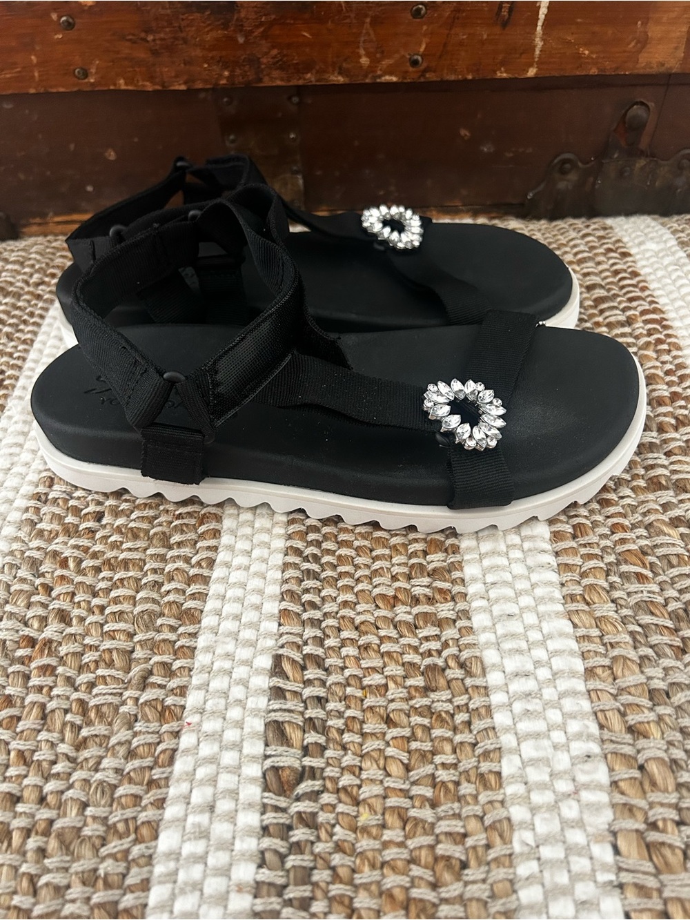 Skechers Black Crystal-Embellished Women's Sport Sandals